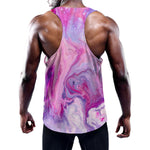 Purple Liquid Marble Print Training Tank Top