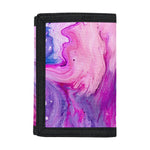 Purple Liquid Marble Print Trifold Wallet