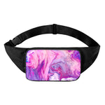 Purple Liquid Marble Print Waist Bag