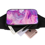Purple Liquid Marble Print Waist Bag