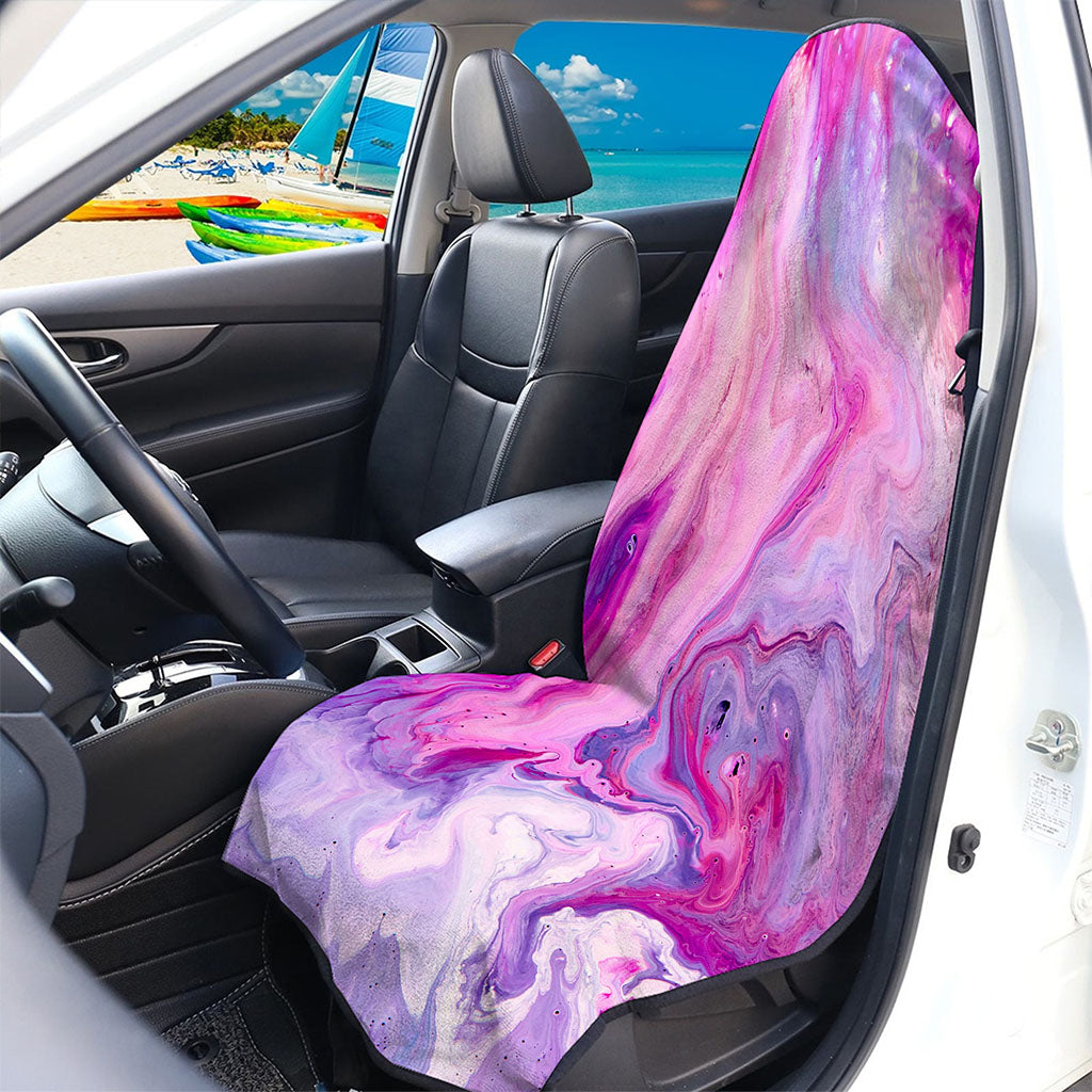 Purple Liquid Marble Print Waterproof Car Seat Cover