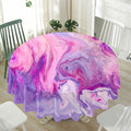 Purple Liquid Marble Print Waterproof Round Tablecloth