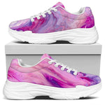 Purple Liquid Marble Print White Chunky Shoes