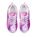 Purple Liquid Marble Print White Running Shoes