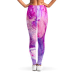 Purple Liquid Marble Print Women's Leggings