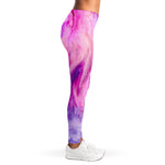 Purple Liquid Marble Print Women's Leggings