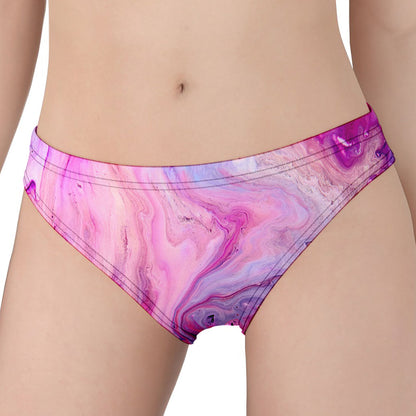 Purple Liquid Marble Print Women's Panties