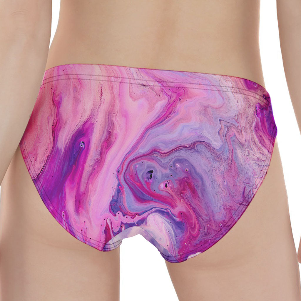 Purple Liquid Marble Print Women's Panties