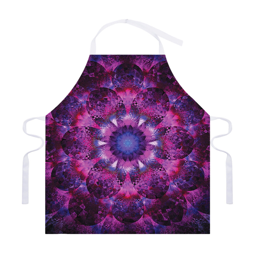 Purple Mandala Flower Print Adjustable Apron