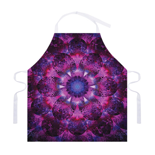 Purple Mandala Flower Print Adjustable Apron