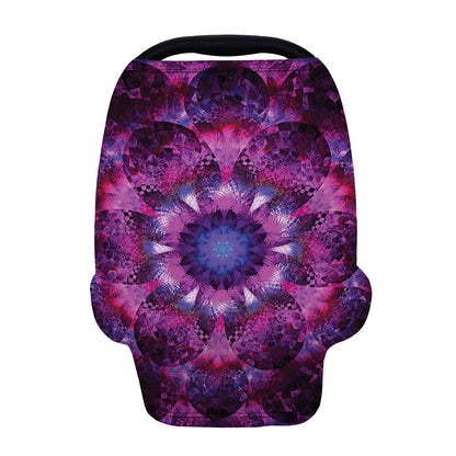 Purple Mandala Flower Print Baby Seat Cover