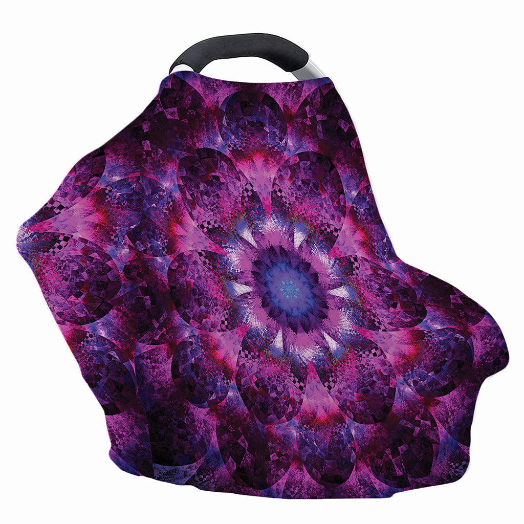 Purple Mandala Flower Print Baby Seat Cover