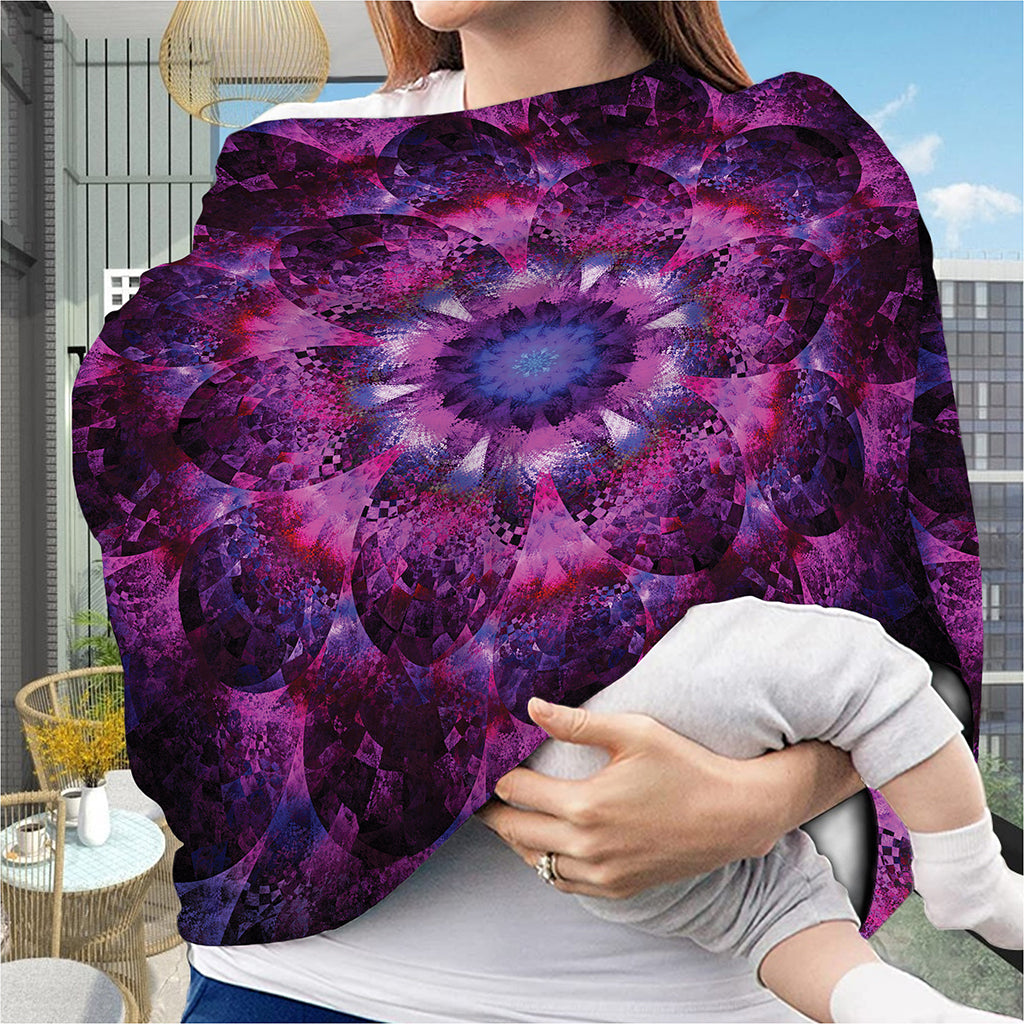 Purple Mandala Flower Print Baby Seat Cover