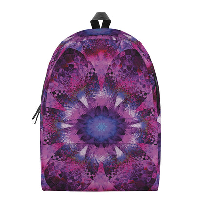 Purple Mandala Flower Print Backpack