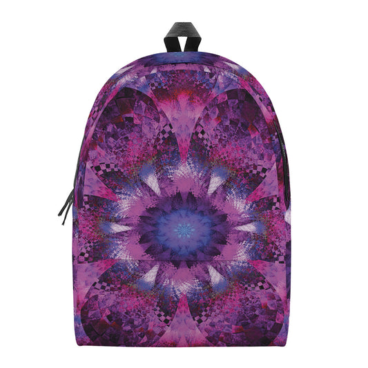 Purple Mandala Flower Print Backpack