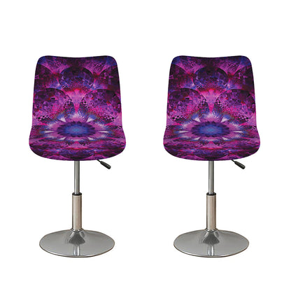 Purple Mandala Flower Print Bar Stool Covers