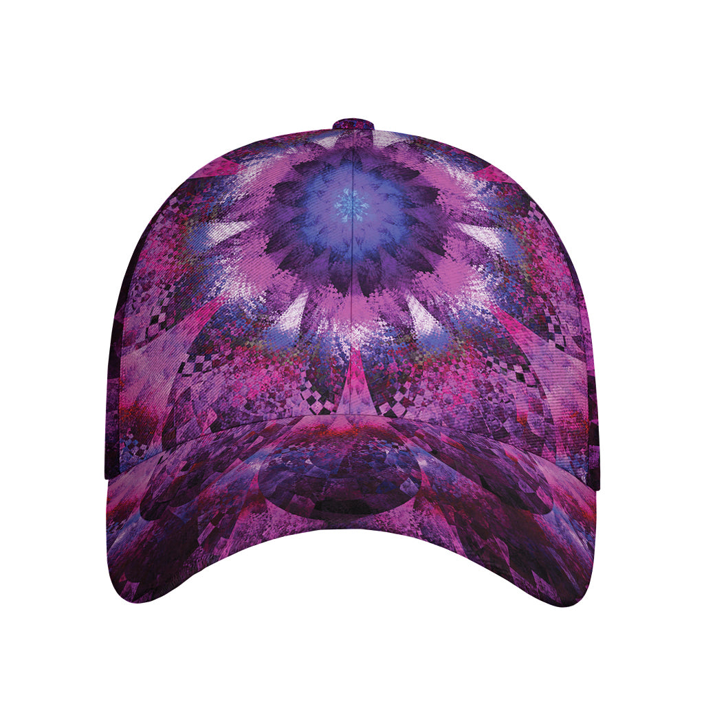 Purple Mandala Flower Print Baseball Cap