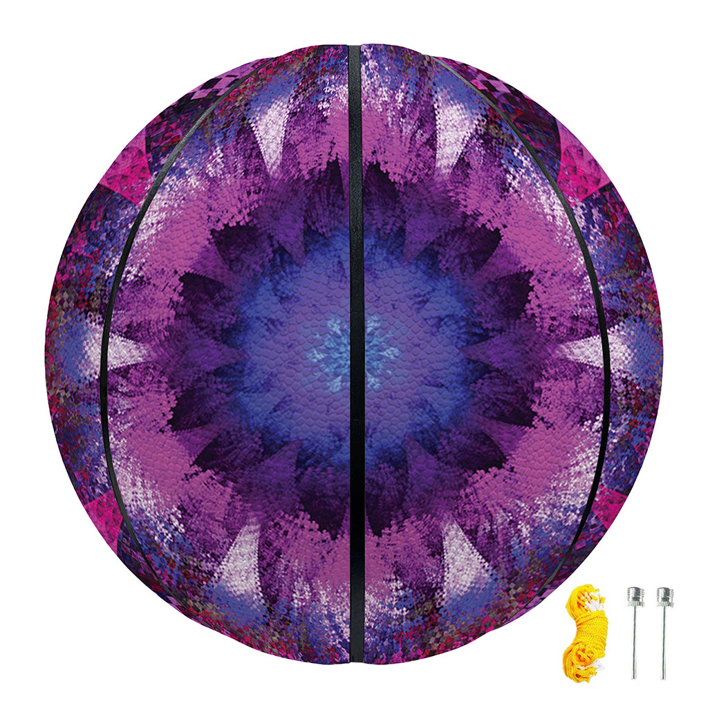 Purple Mandala Flower Print Basketball