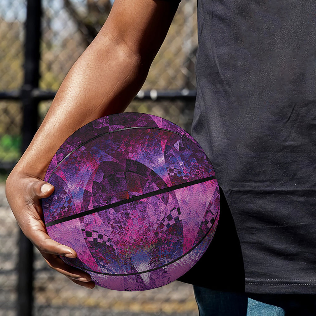 Purple Mandala Flower Print Basketball