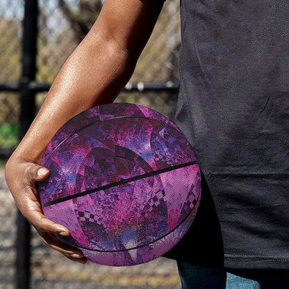 Purple Mandala Flower Print Basketball