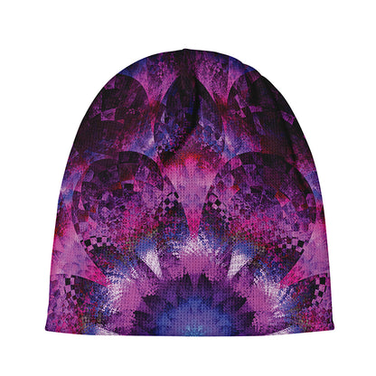 Purple Mandala Flower Print Beanie