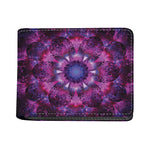 Purple Mandala Flower Print Bifold Wallet