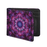 Purple Mandala Flower Print Bifold Wallet