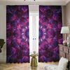 Purple Mandala Flower Print Blackout Pencil Pleat Curtains