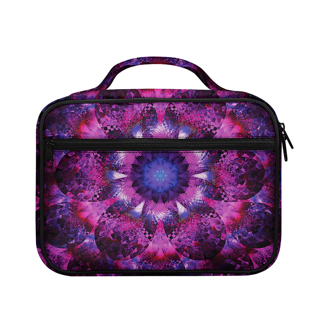 Purple Mandala Flower Print Briefcase Bible Bag