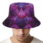 Purple Mandala Flower Print Bucket Hat