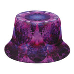 Purple Mandala Flower Print Bucket Hat