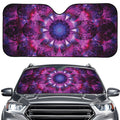 Purple Mandala Flower Print Car Windshield Sun Shade