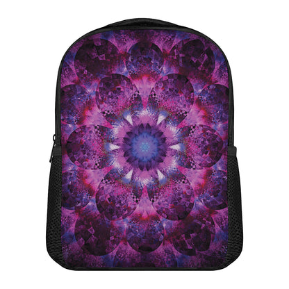 Purple Mandala Flower Print Casual Backpack