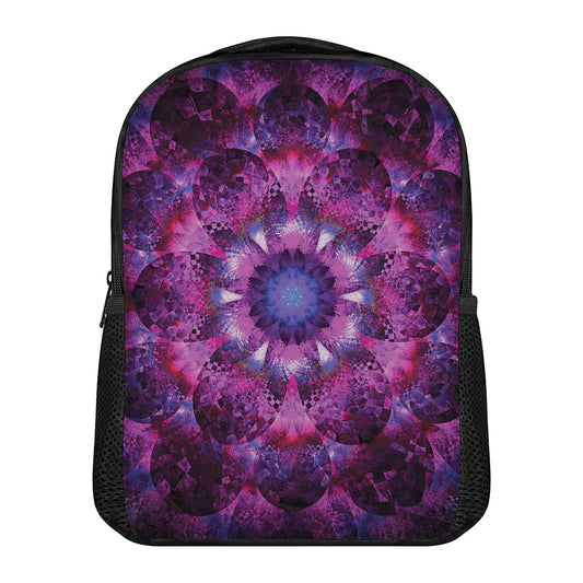 Purple Mandala Flower Print Casual Backpack