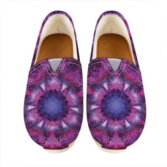 Purple Mandala Flower Print Casual Shoes
