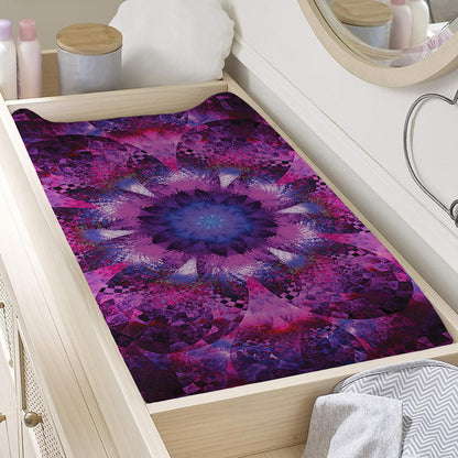 Purple Mandala Flower Print Changing Pad Cover
