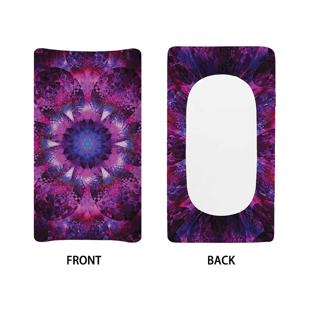 Purple Mandala Flower Print Changing Pad Cover