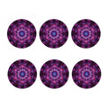 Purple Mandala Flower Print Coaster Set