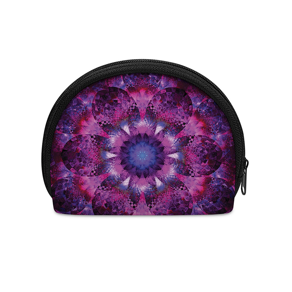 Purple Mandala Flower Print Coin Purse