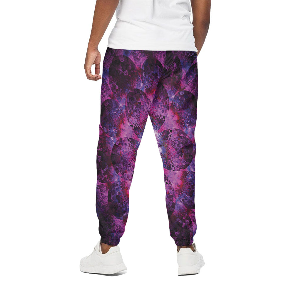 Purple Mandala Flower Print Cotton Pants