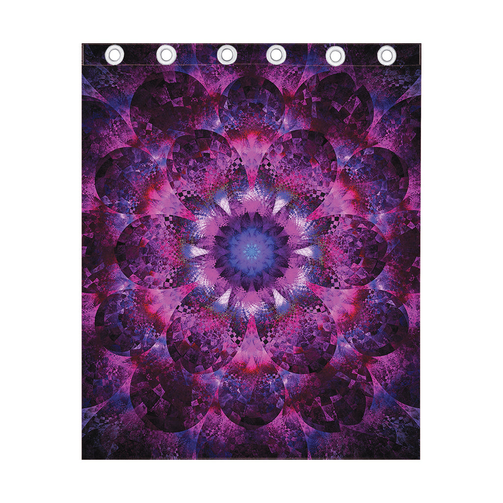 Purple Mandala Flower Print Curtain