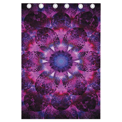 Purple Mandala Flower Print Curtain