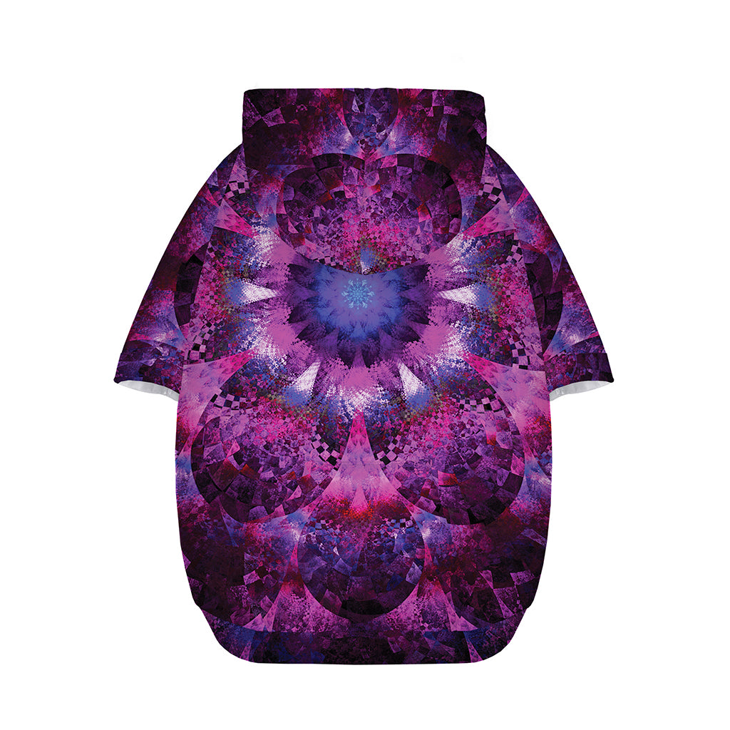 Purple Mandala Flower Print Dog Zip Up Hoodie