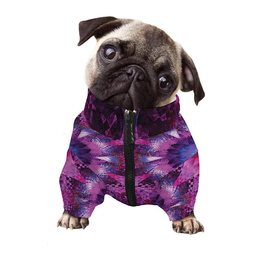 Purple Mandala Flower Print Dog Zip Up Jacket