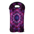 Purple Mandala Flower Print Double Neoprene Wine Tote