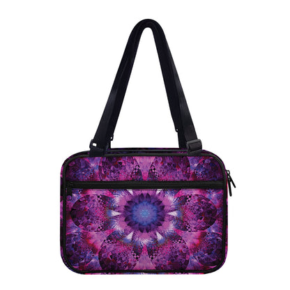 Purple Mandala Flower Print Double Strap Bible Bag