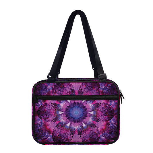 Purple Mandala Flower Print Double Strap Bible Bag