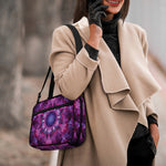 Purple Mandala Flower Print Double Strap Bible Bag