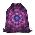 Purple Mandala Flower Print Drawstring Bag