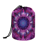 Purple Mandala Flower Print Drawstring Makeup Bag